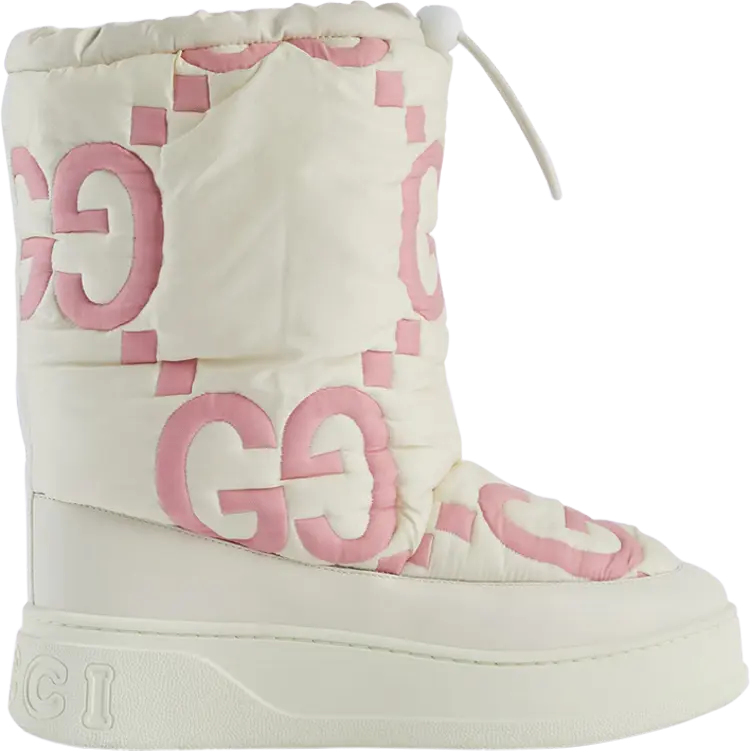 

Кроссовки Gucci Wmns Maxi GG Boot White Pink Matelassé, белый