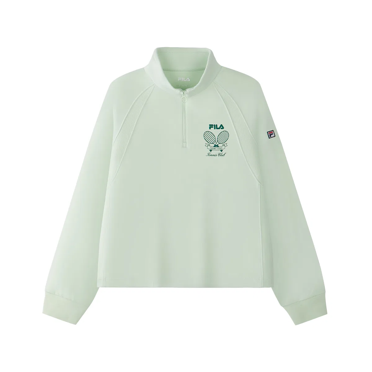 Детский свитшот с воротником-стойкой Light Turquoise Green FILA KIDS