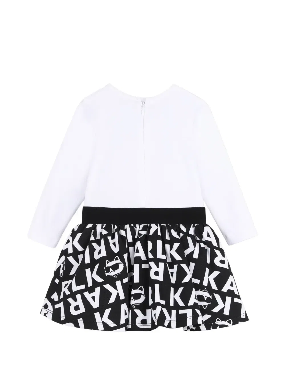 Платье с длинными рукавами и логотипом Karl Lagerfeld Kids, белый — фото 2