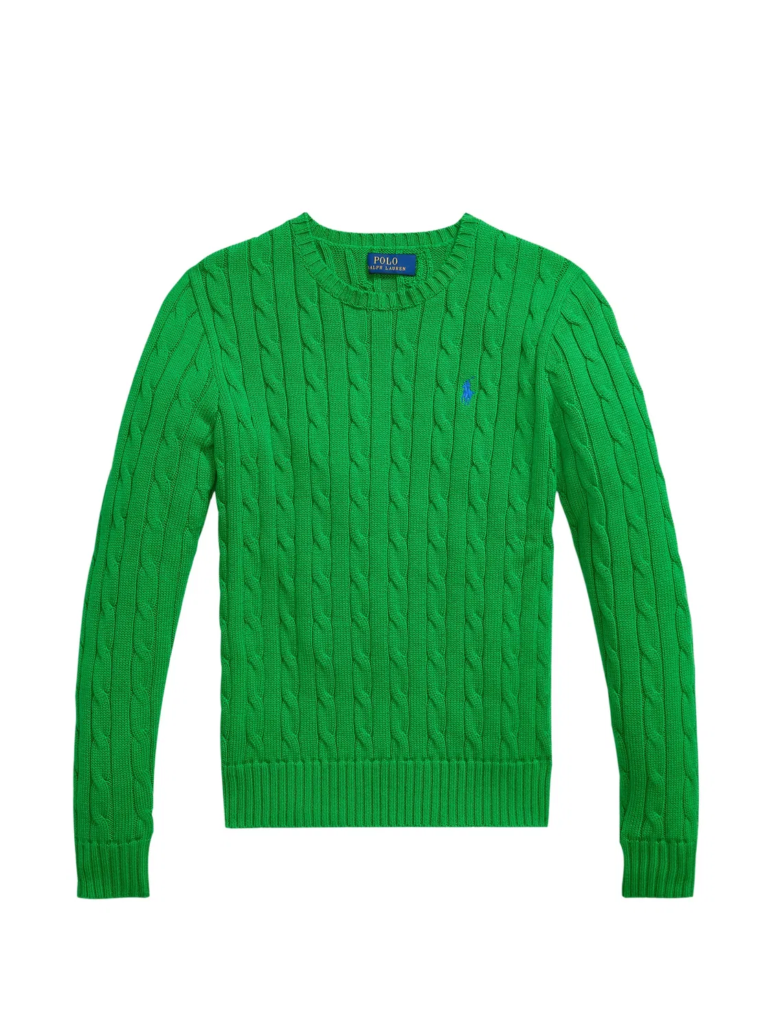Polo Ralph Lauren Свитер в технике косы зеленый