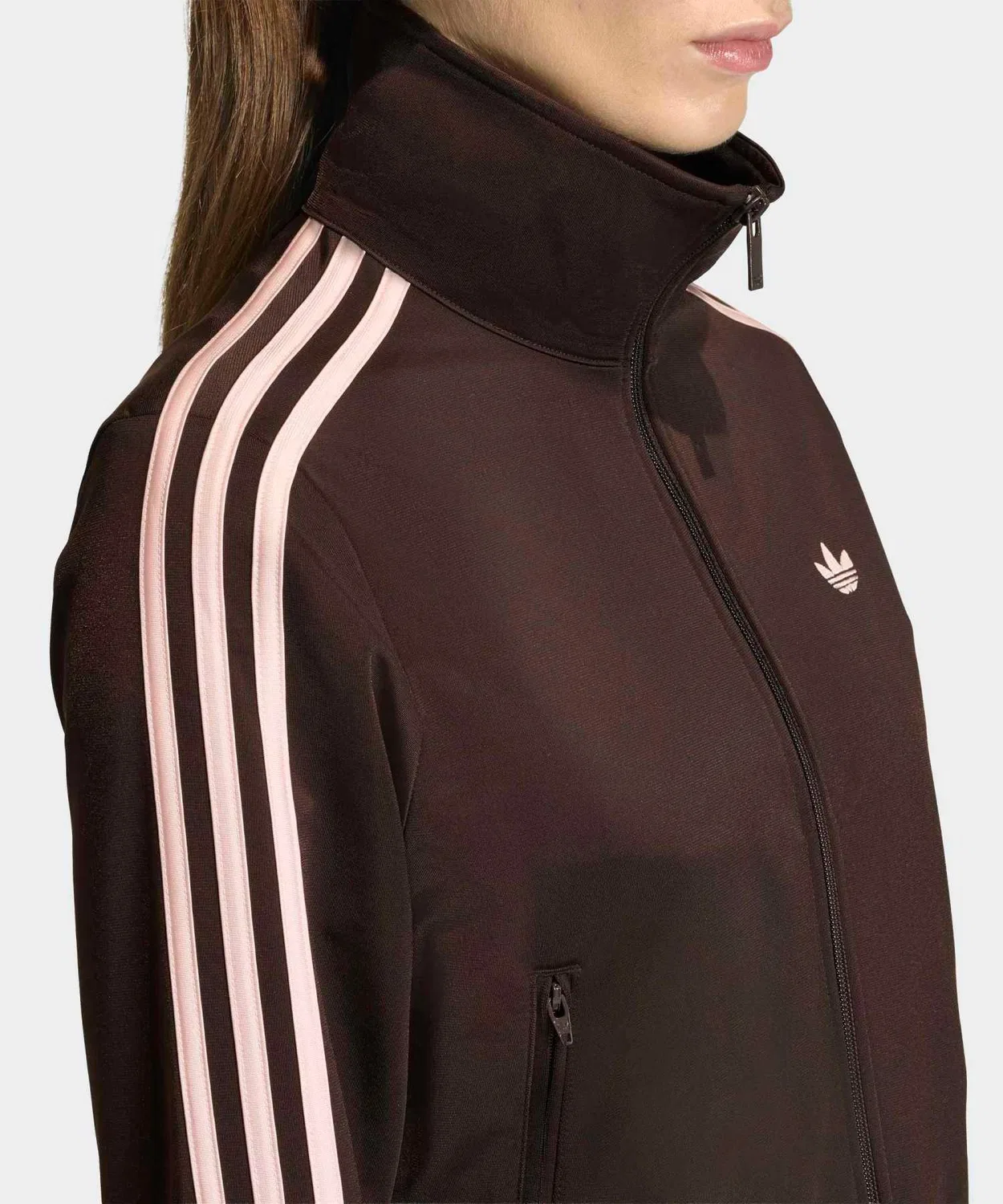 Женский свитшот с воротником-стойкой и молнией Firebird Classic Track Top Adidas, Brown — фото 4