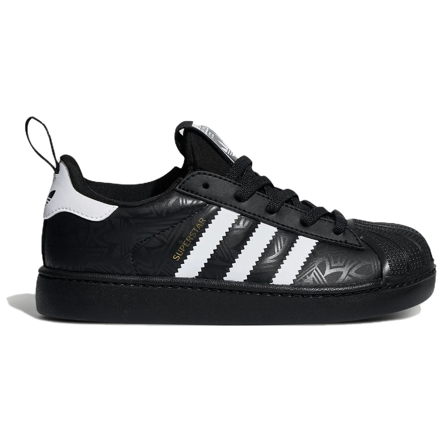 Детские кроссовки для скейтбординга Superstar Adidas Originals, Black/White/Gold — фото 3