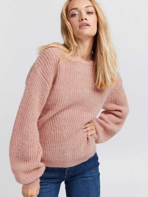 

Вязаный свитер пзирис Pulz Jeans, розовый