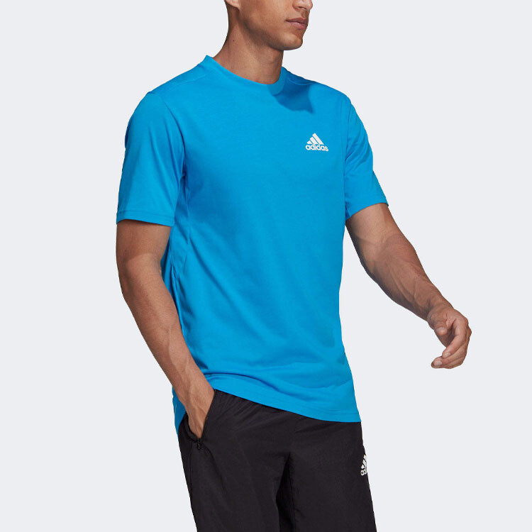 Футболка AEROREADY мужская синяя Adidas, синий — фото 4