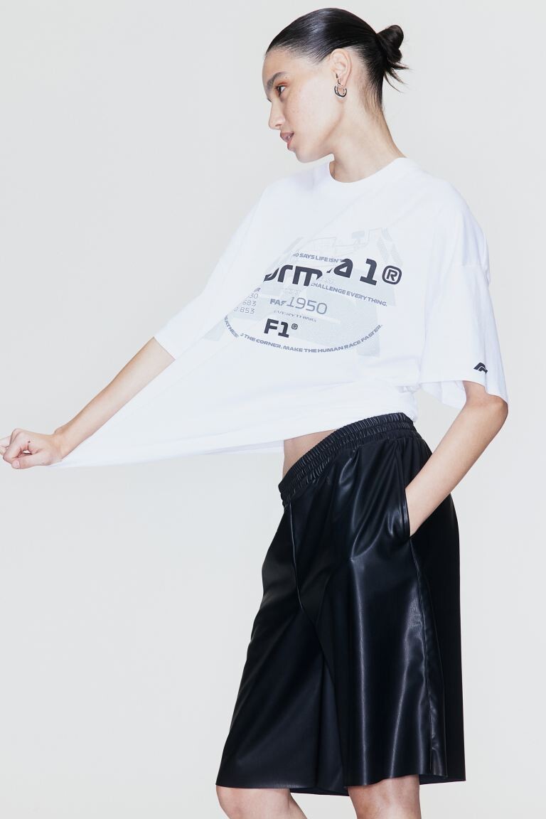 

Футболка оверсайз с принтом H&M, белый