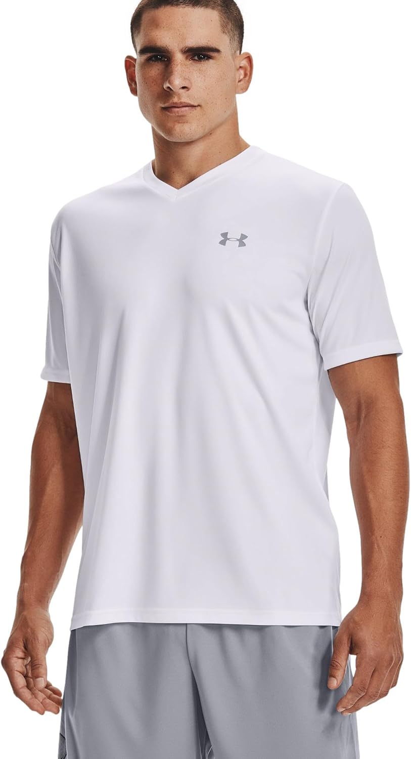 

Мужская спортивная футболка с коротким рукавом и логотипом Under Armour, Optic White., Белый, Мужская спортивная футболка с коротким рукавом и логотипом Under Armour, Optic White.