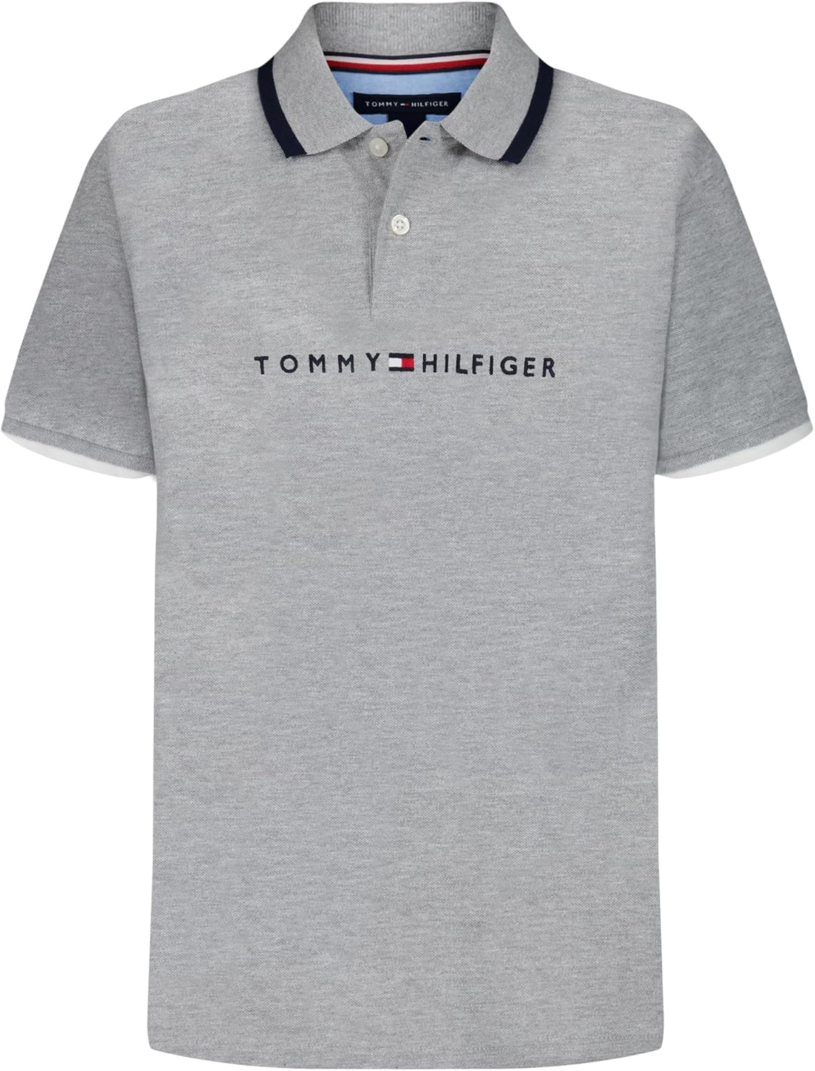 

Рубашка-поло Tommy Hilfiger для мальчиков с коротким рукавом из высококачественного пике, застежка на пуговицы, мягкая и удобная, Tomas Stretch Grey Heather