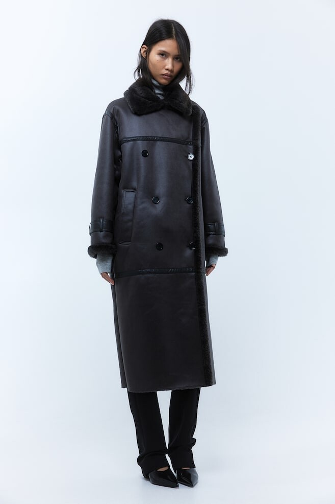 

Пальто оверсайз H&M, черный