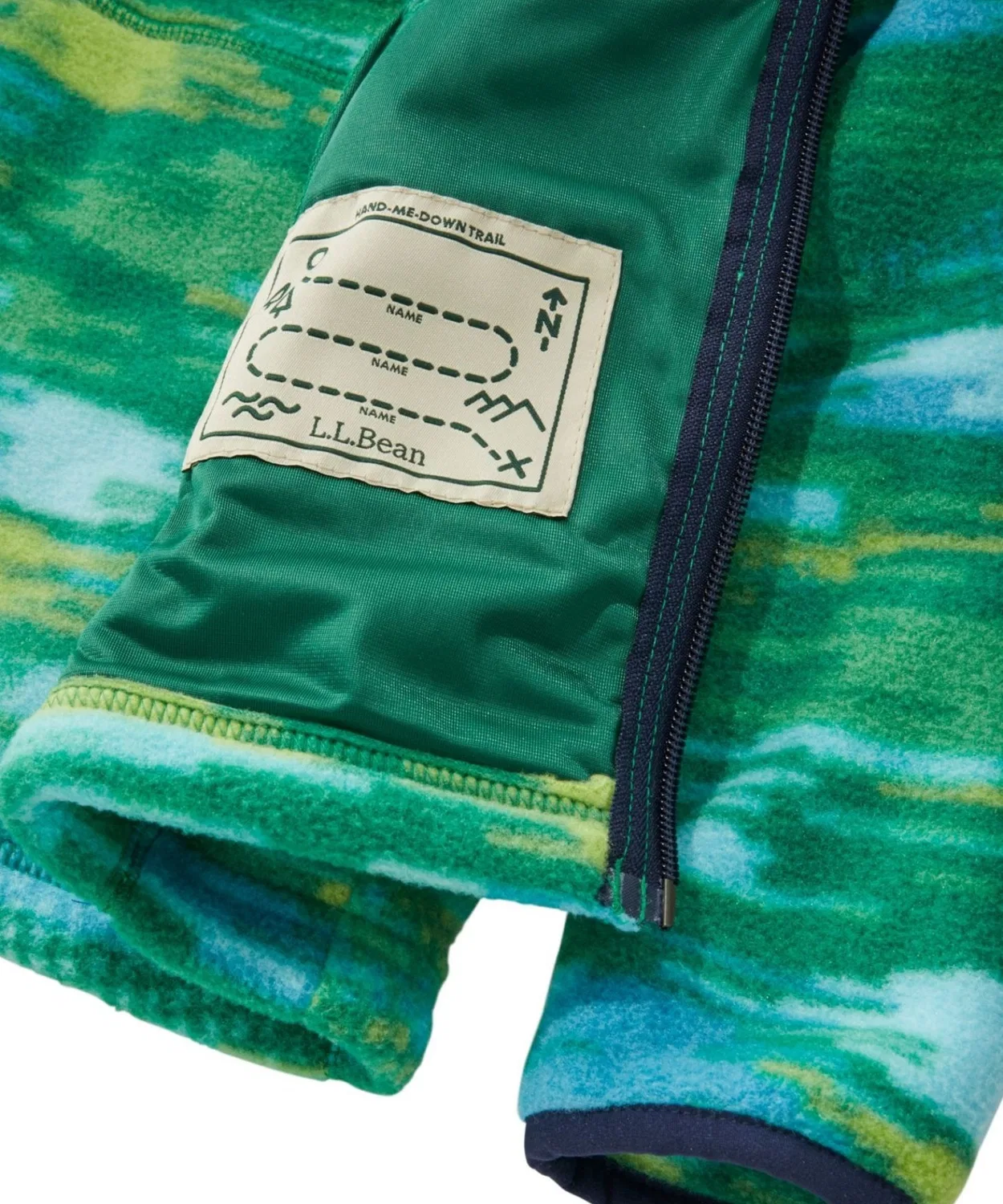 Флисовая куртка с капюшоном для детей L.L.Bean зеленая — фото 4