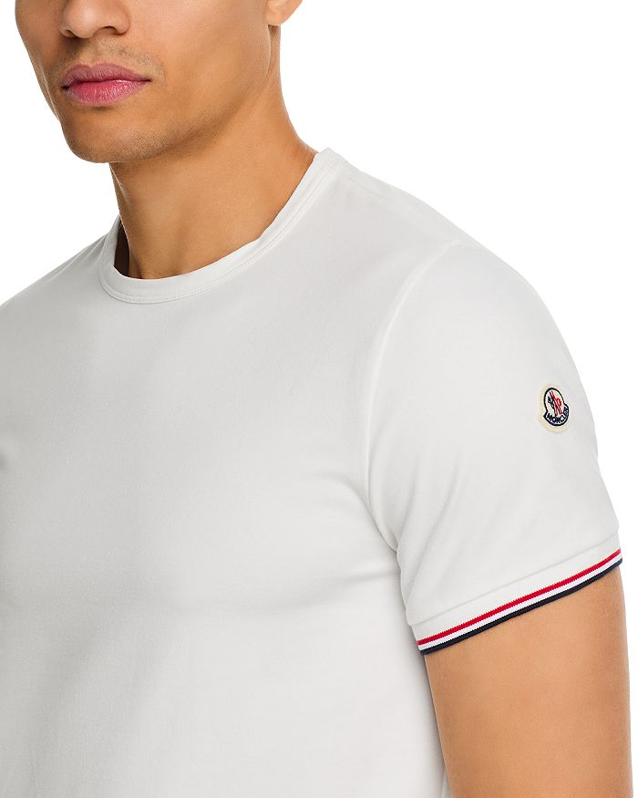 Футболка с коротким рукавом Slim Fit Moncler, слоновая кость/кремовый — фото 4