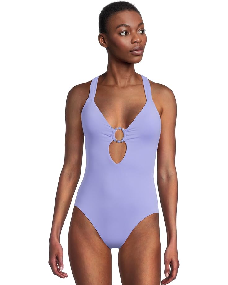 

Купальник BECCA Marble Canyon Ariyah Ring One Piece, цвет Bellflower