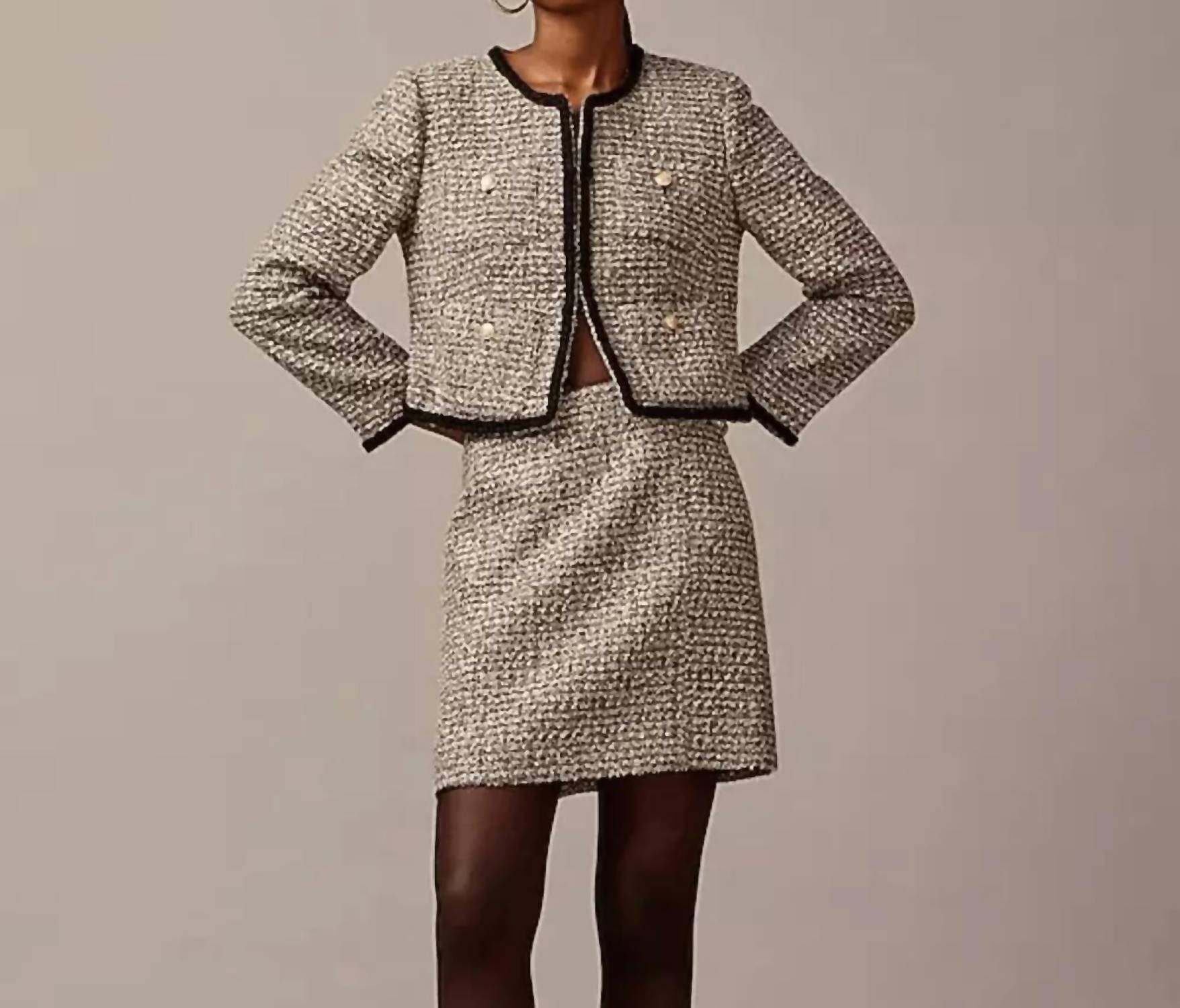 

Мини-юбка из твида Tinsel A-Line в золотом/сером цвете J.Crew