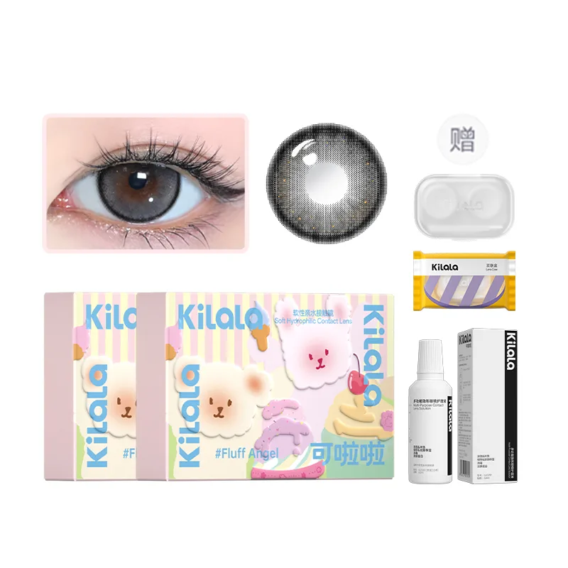Контактные линзы Mixed Lock Edge на полгода, 1 шт *2 с футляром и раствором Kilala, 14.5-Greedy Mouse Black
