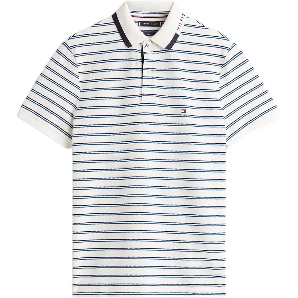 Поло мужское в полоску Tommy Hilfiger Marine Blue Stripe