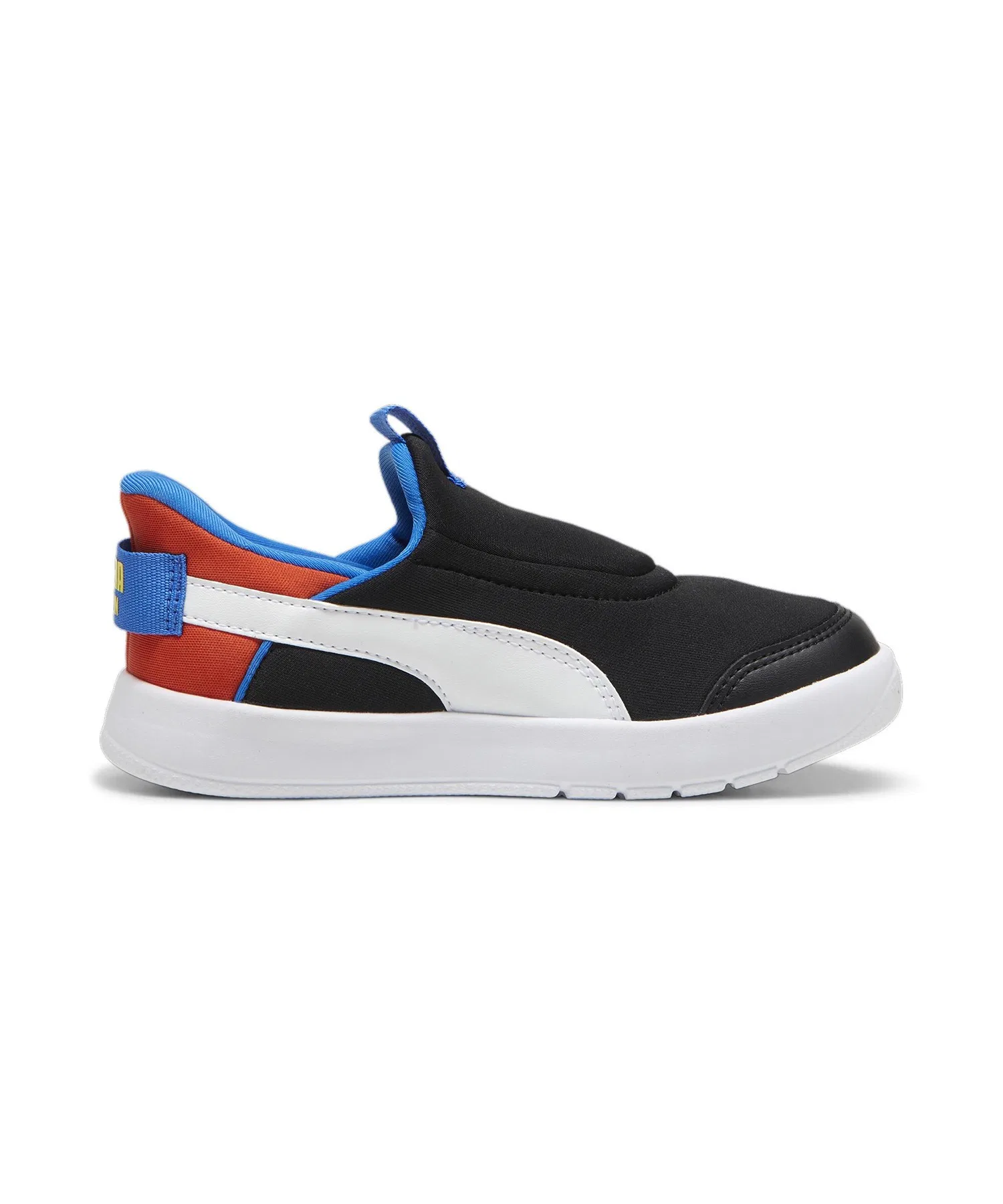 Детские кроссовки-слипоны PUMA Courtflex v3 EASE IN с белой подошвой чёрные — фото 3