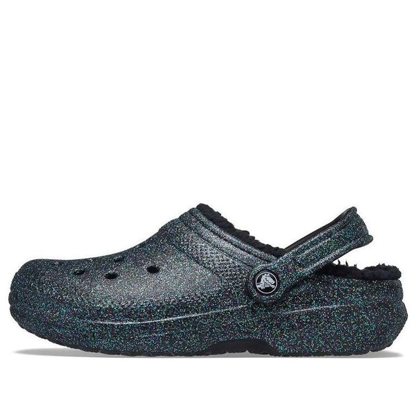 Тапочки classic glitter black lined clogs 'starry skies' Crocs, синий