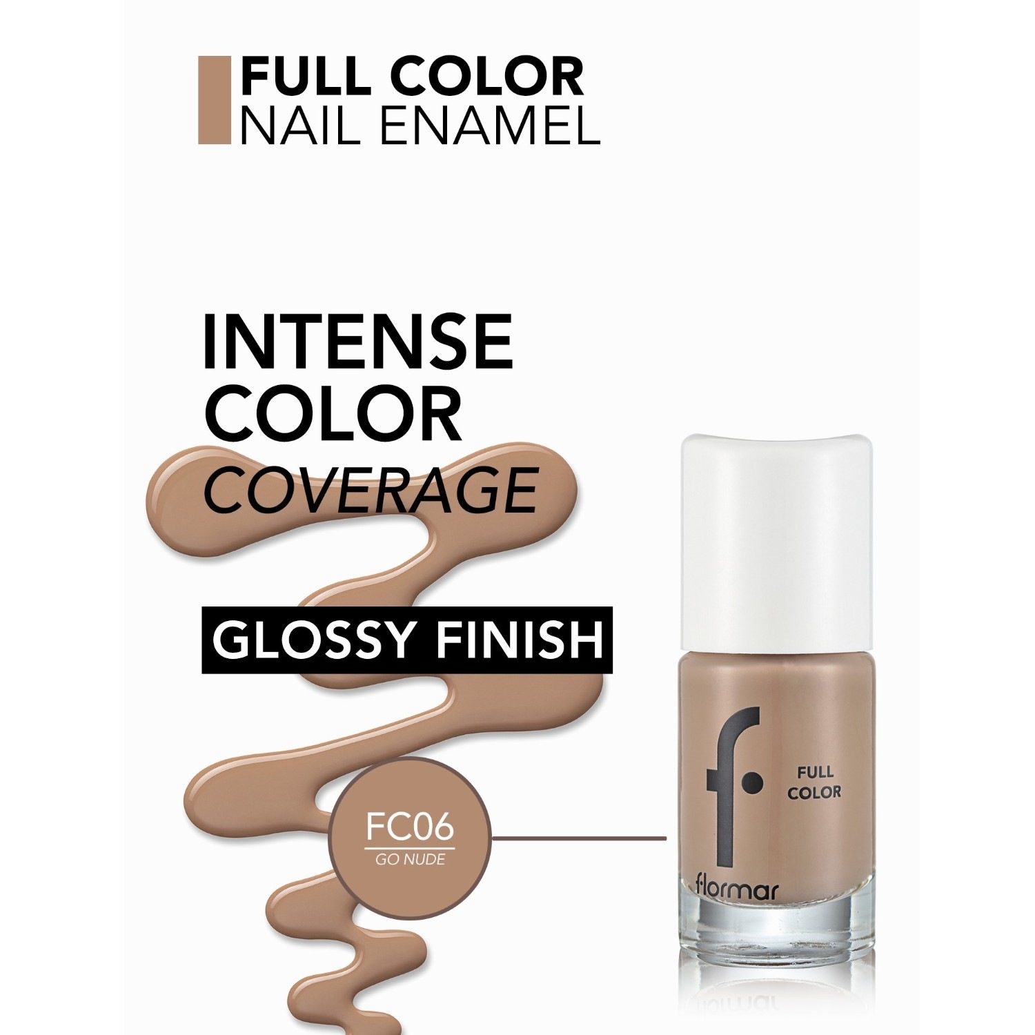 Лак для ногтей full color Flormar, nr. fc06 - beige, объем 8 мл — фото 3