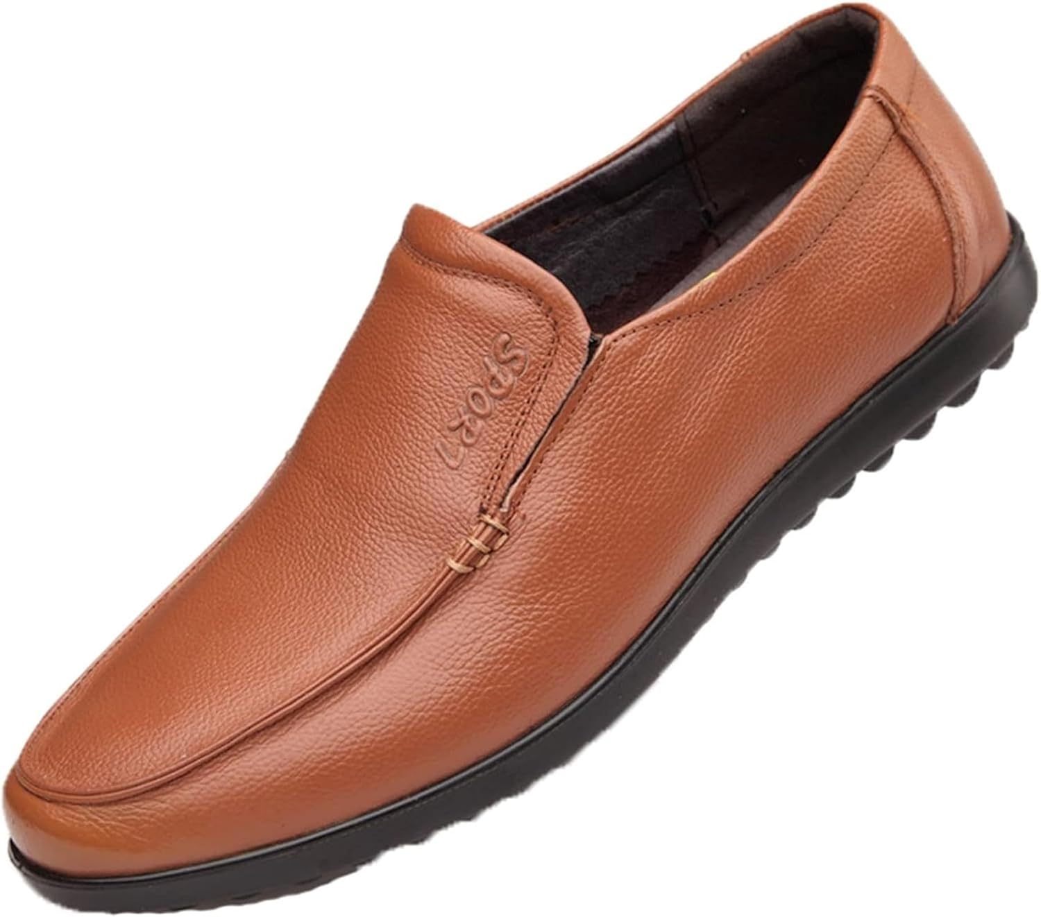 

Мужские весенне-осенние классические повседневные туфли на низком каблуке из кожи для повседневной носки, подходящие для торжественных мероприятий Generic, оранжевый