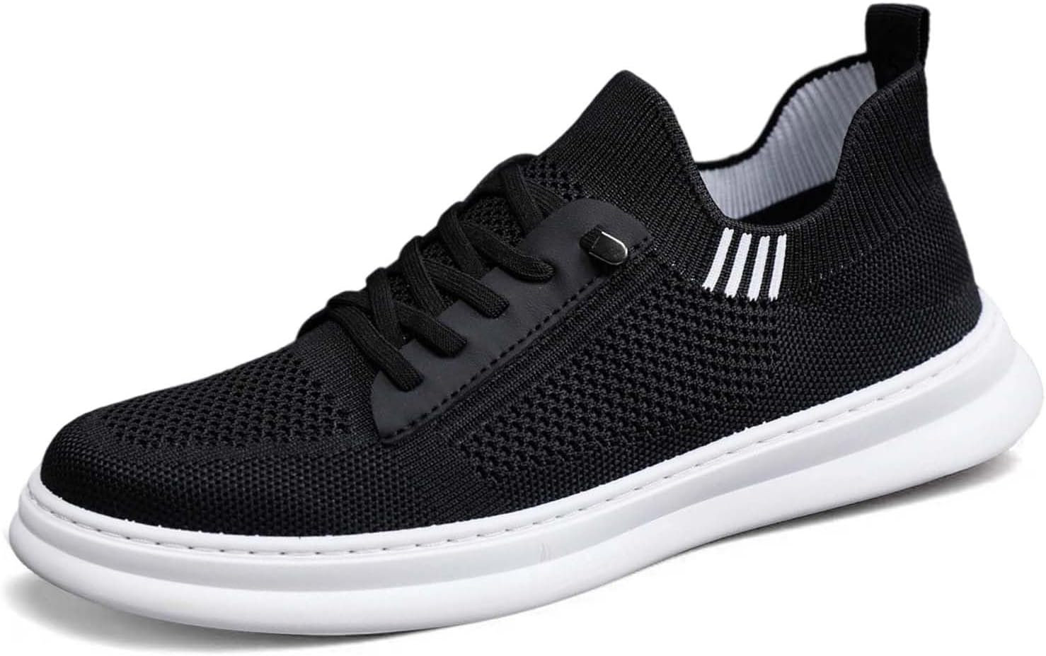 

Мужские легкие дышащие кроссовки для бега, тренажерного зала, прогулок и активного отдыха, комфортные сетчатые, слипоны на шнуровке Generic, черный