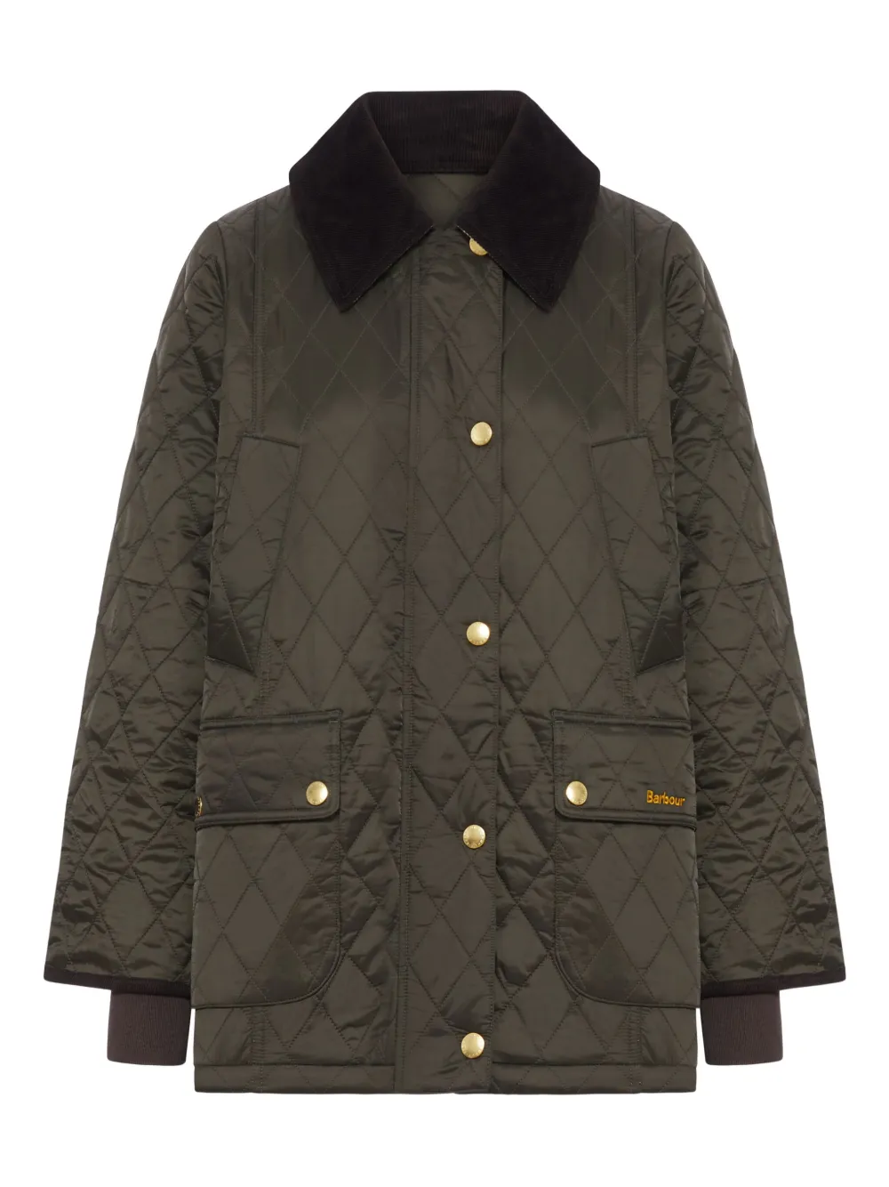 

Стеганая куртка с вельветовым воротником Barbour, зеленый