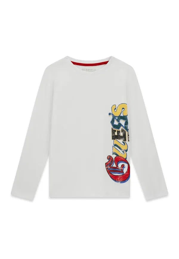 Футболка детская с длинным рукавом Guess Kids teens ls t-shirt_logo long sleeved top, белый — фото 4