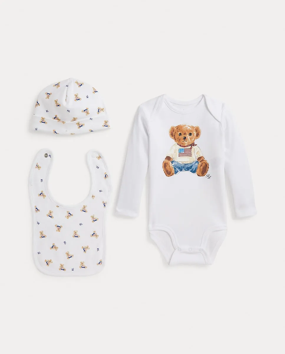 

Подарочная коробка для мальчика из 3 предметов с медвежонком Поло Polo Ralph Lauren, белый