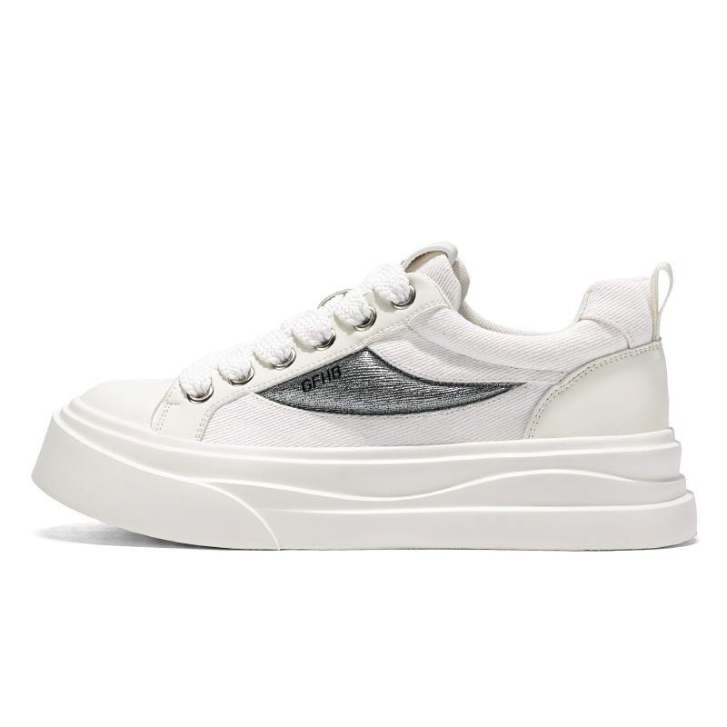 

Износостойкие дышащие низкие детские скейтерские кроссовки для подростков Kung Fu partners, белый