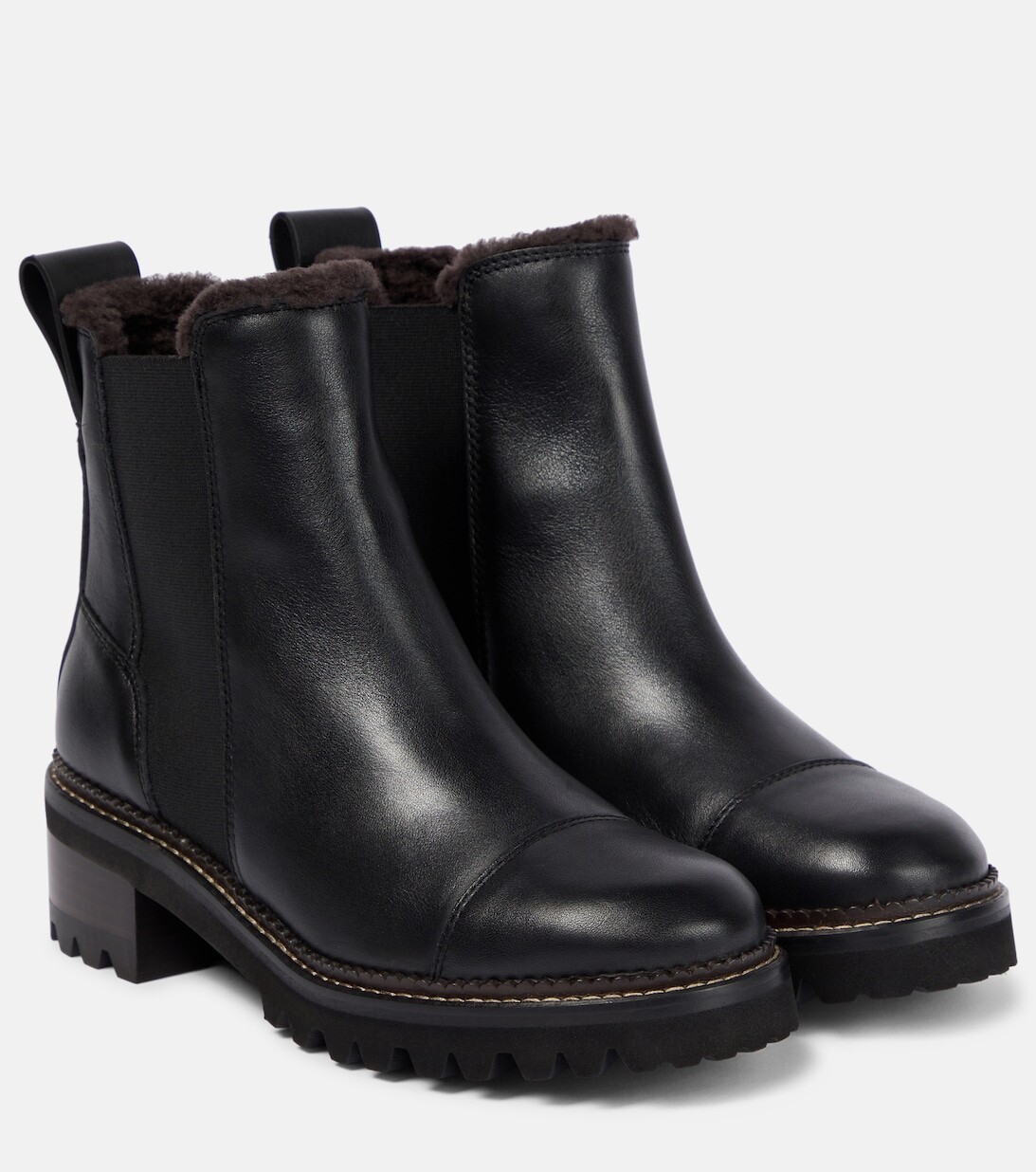 Кожаные ботинки челси Mallory See By Chloé, черный