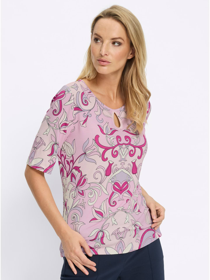 

Рубашка с короткими рукавами с принтом роз и светло-розовых цветов Heine