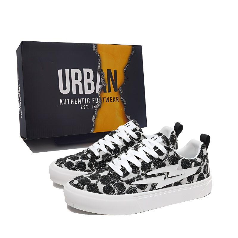 

URBAN AUTHENTIC Антискользящие износостойкие низкие скейтерские кроссовки мужские - черные, цвет Black