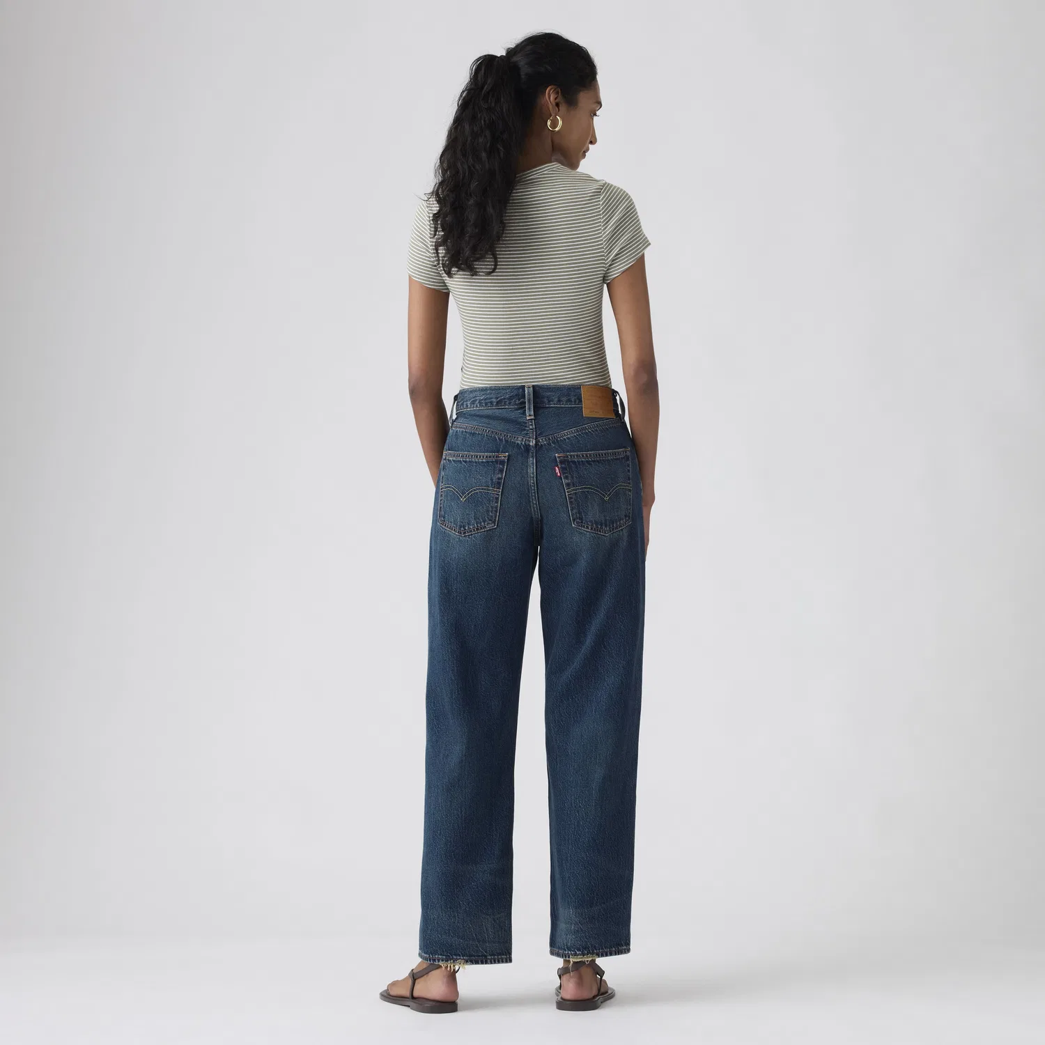 Женские легкие джинсы 501 в стиле 90-х, укороченные до щиколотки Levi's, Dark Wash — фото 3