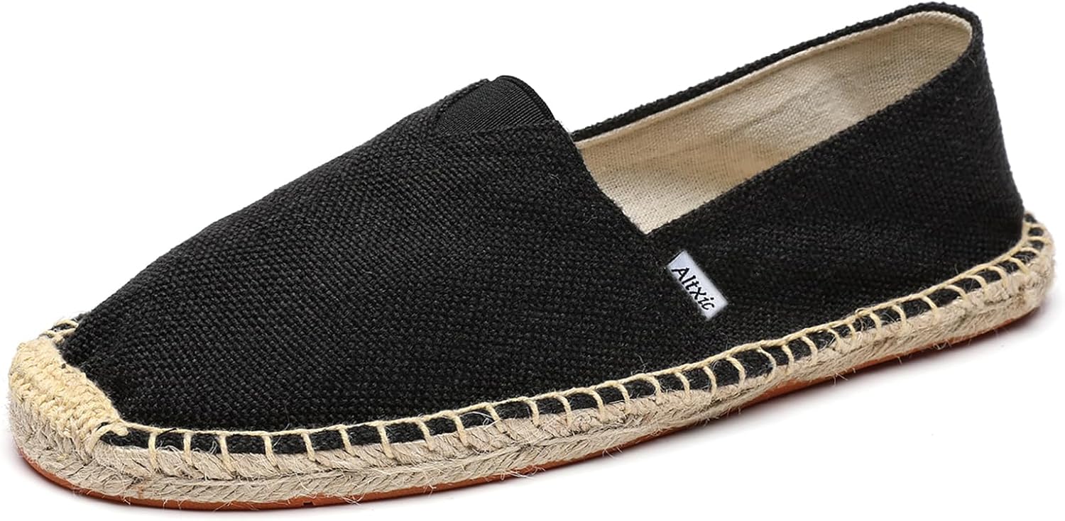

Мужские эспадрильи Altxic с закрытым носком из комфортного холста на плоской подошве, черный