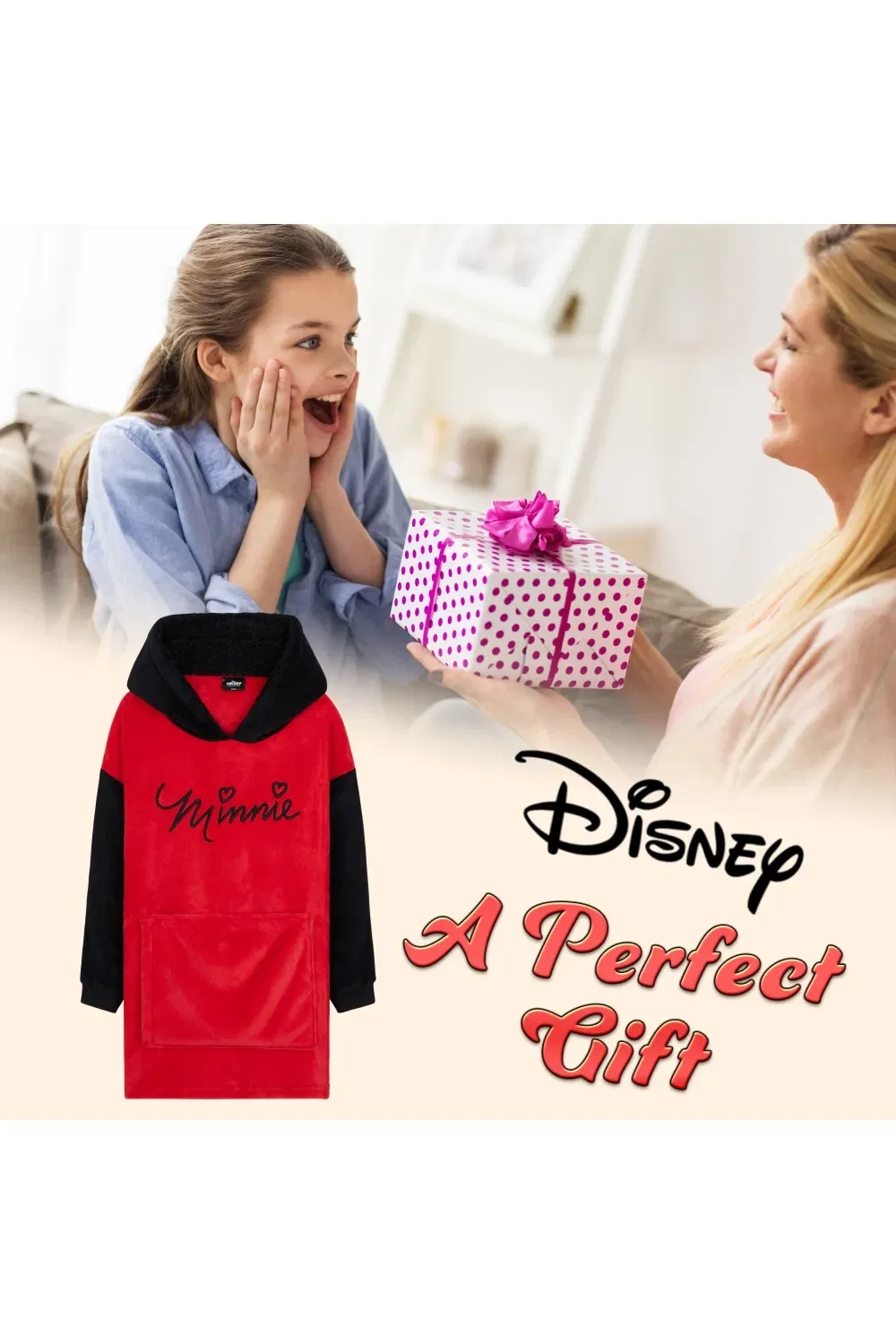Детская толстовка-плед 2-в-1 Minnie Mouse Disney, мультиколор — фото 2