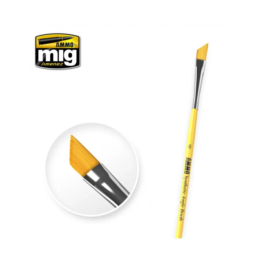 

6 Синтетическая угловая кисть, Brushes (AMMO by Mig Jimenez)