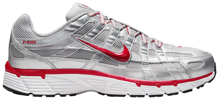 

Кроссовки Nike P-6000 'Metallic Silver Gym Red', серебряный