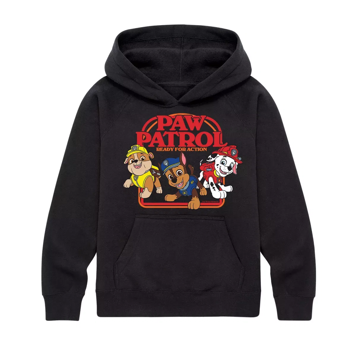 Детский свитшот на молнии с капюшоном с принтом Ready For Action PAW Patrol, Black