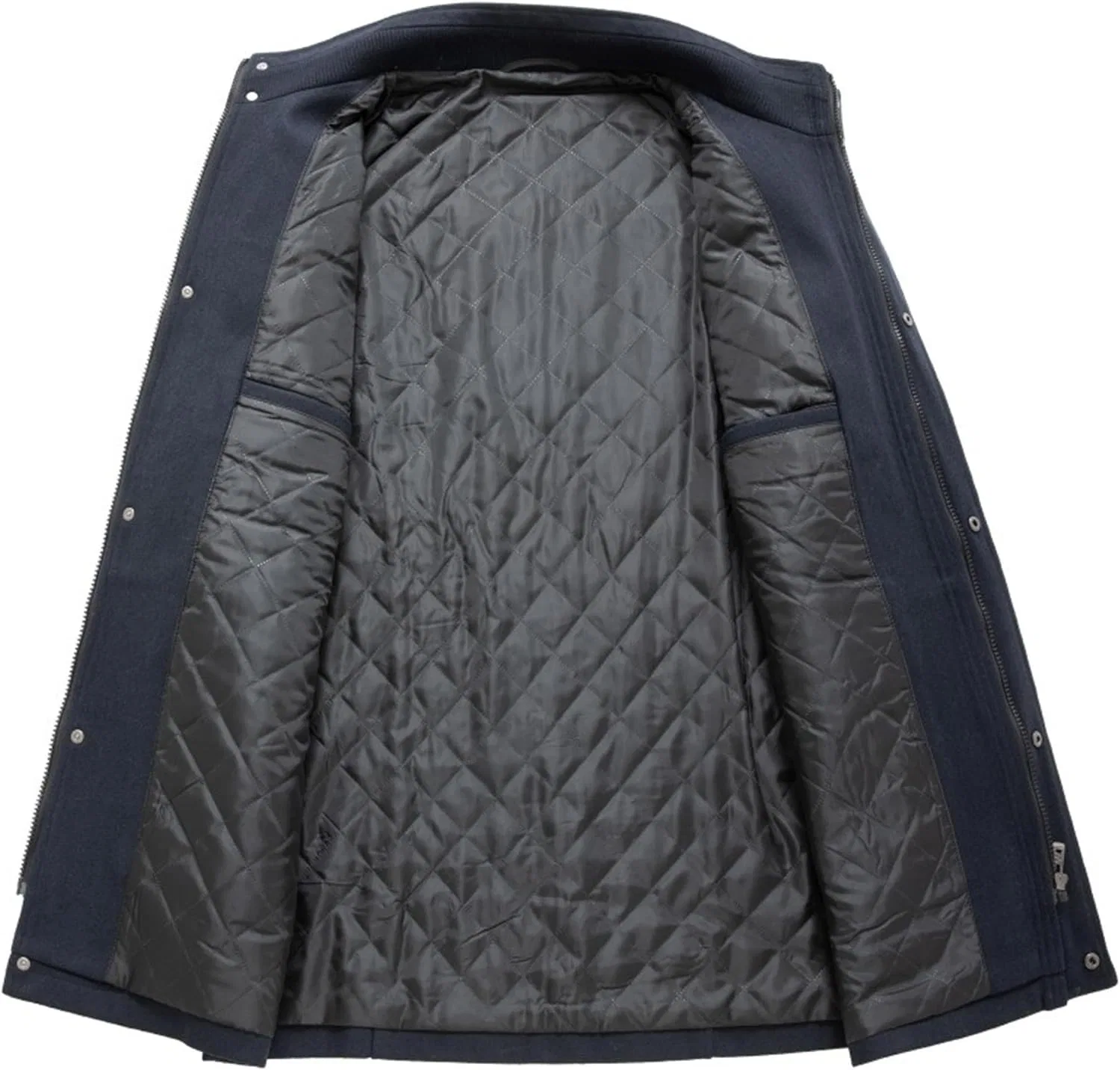 Мужское пальто-тренч с лацканами, slim fit, Peacoat, тёмно-синий — фото 4
