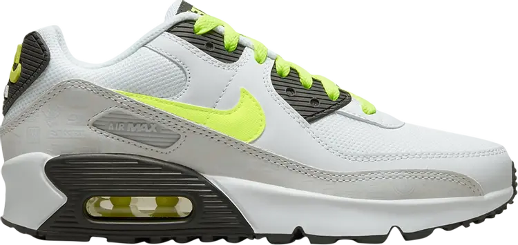 

Кроссовки Nike Air Max 90 Leather GS 'White Volt', белый