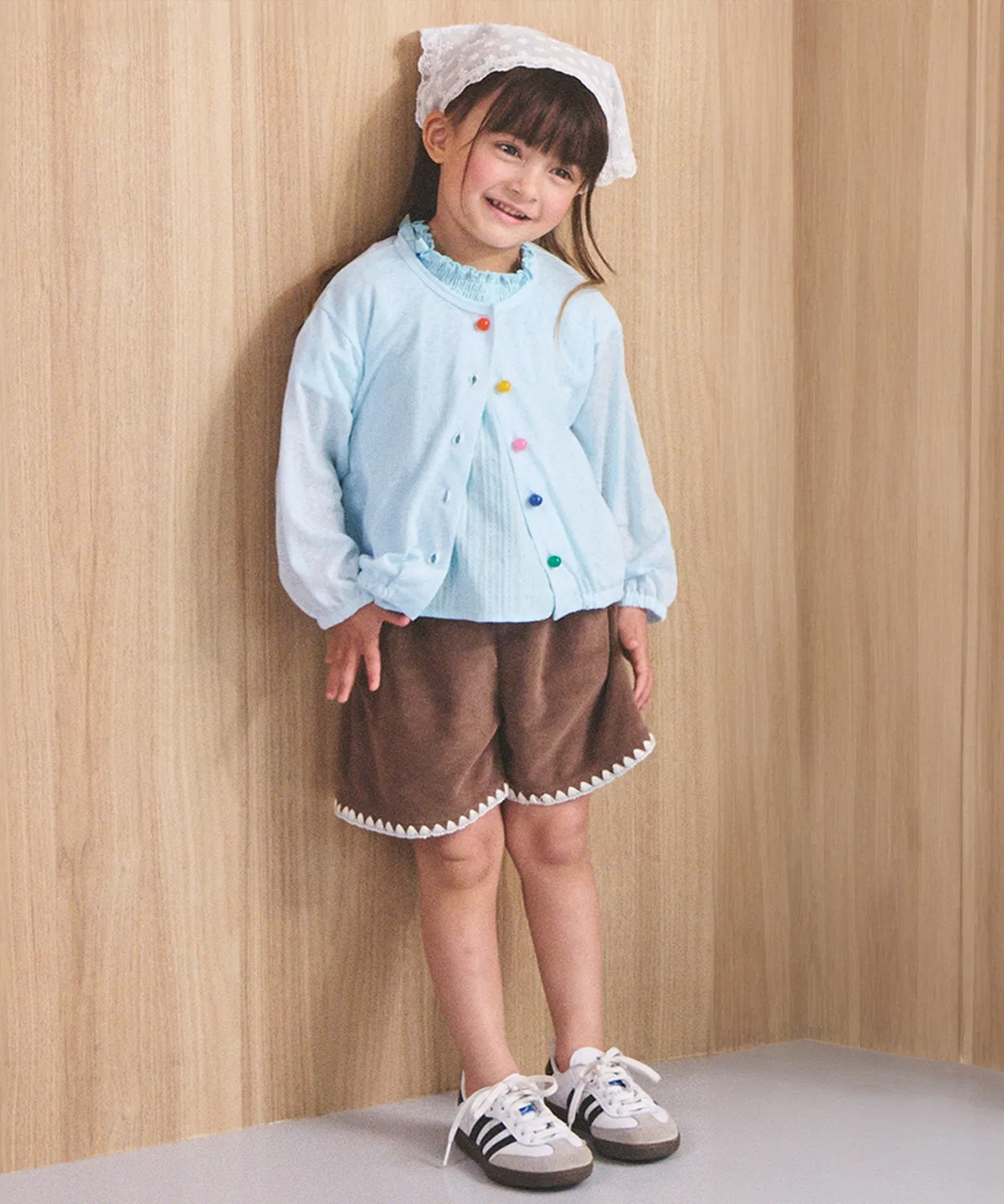 Детский кардиган с длинным рукавом модель Colorful Button UV, petit main, Sax Blue — фото 3