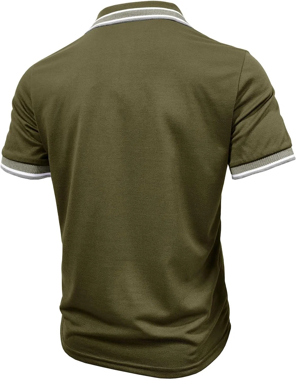 Мужская повседневная рубашка с отложным воротником Generic, Army Green — фото 3