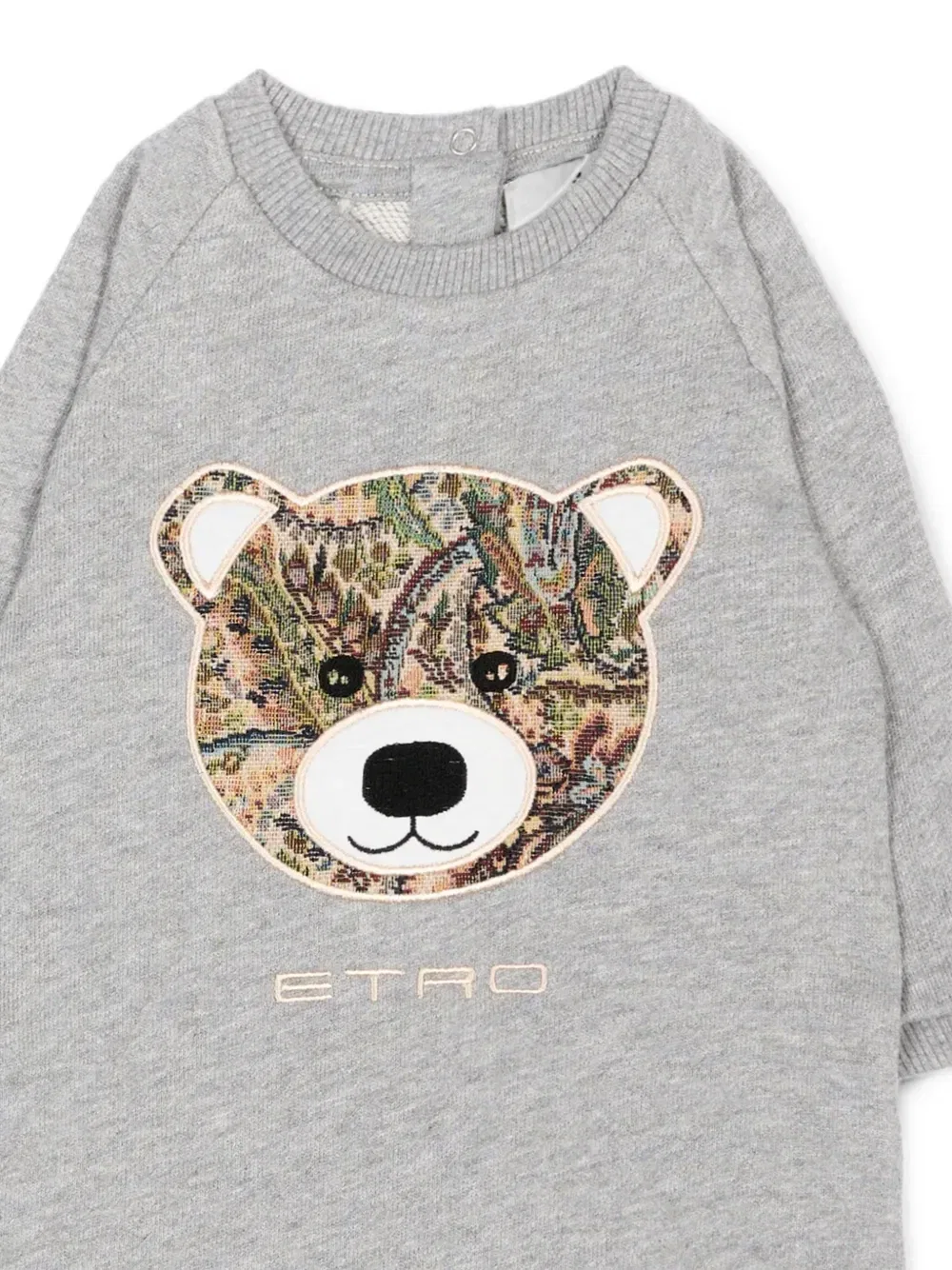 Комбинезон с нашивкой в виде плюшевого мишки Etro Kids, серый — фото 3