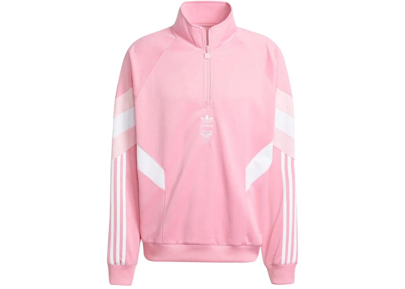 Мужская толстовка с принтом Inter CF Half-Zip Crew Miami Easy Pink Adidas, цвет Miami Easy Pink