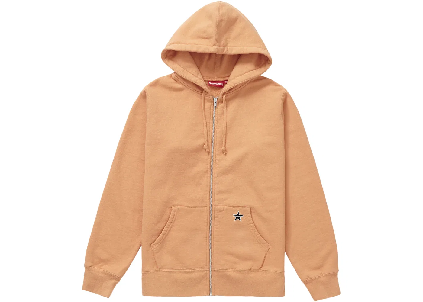 Мужской свитшот на молнии с принтом Supreme Zip Up Sweatshirt, Pale Orange