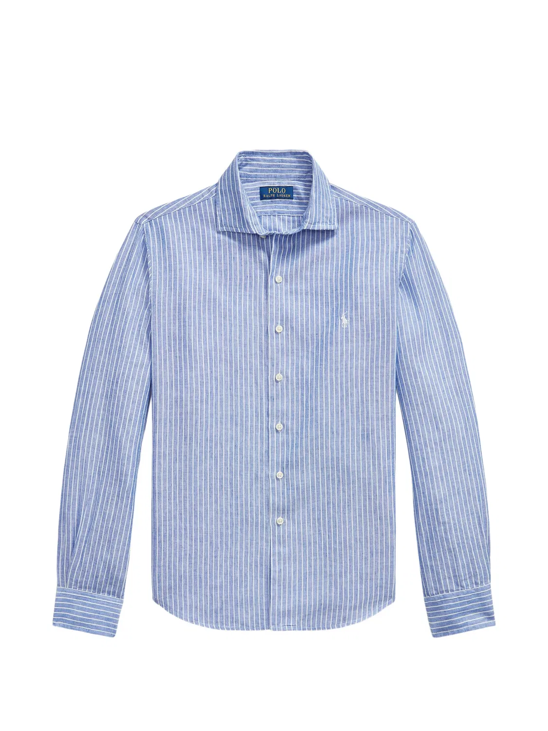 Рубашка в полоску из жатой ткани, синяя Polo Ralph Lauren, синий