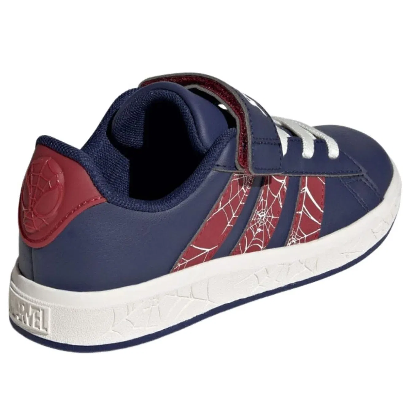 Детские кроссовки для мальчиков с закрытой липучкой Grand Court 'Spider-Man' Adidas, синий — фото 3