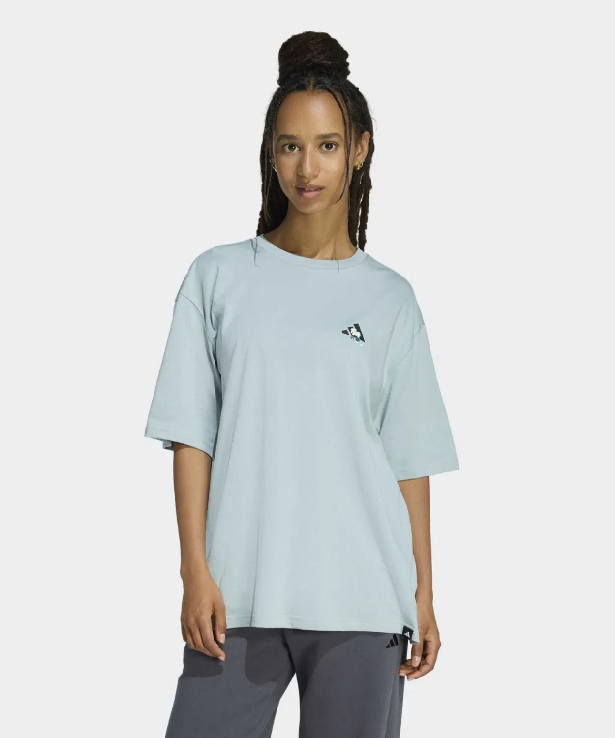 Женская футболка оверсайз с принтом Soft Side Adidas, Green