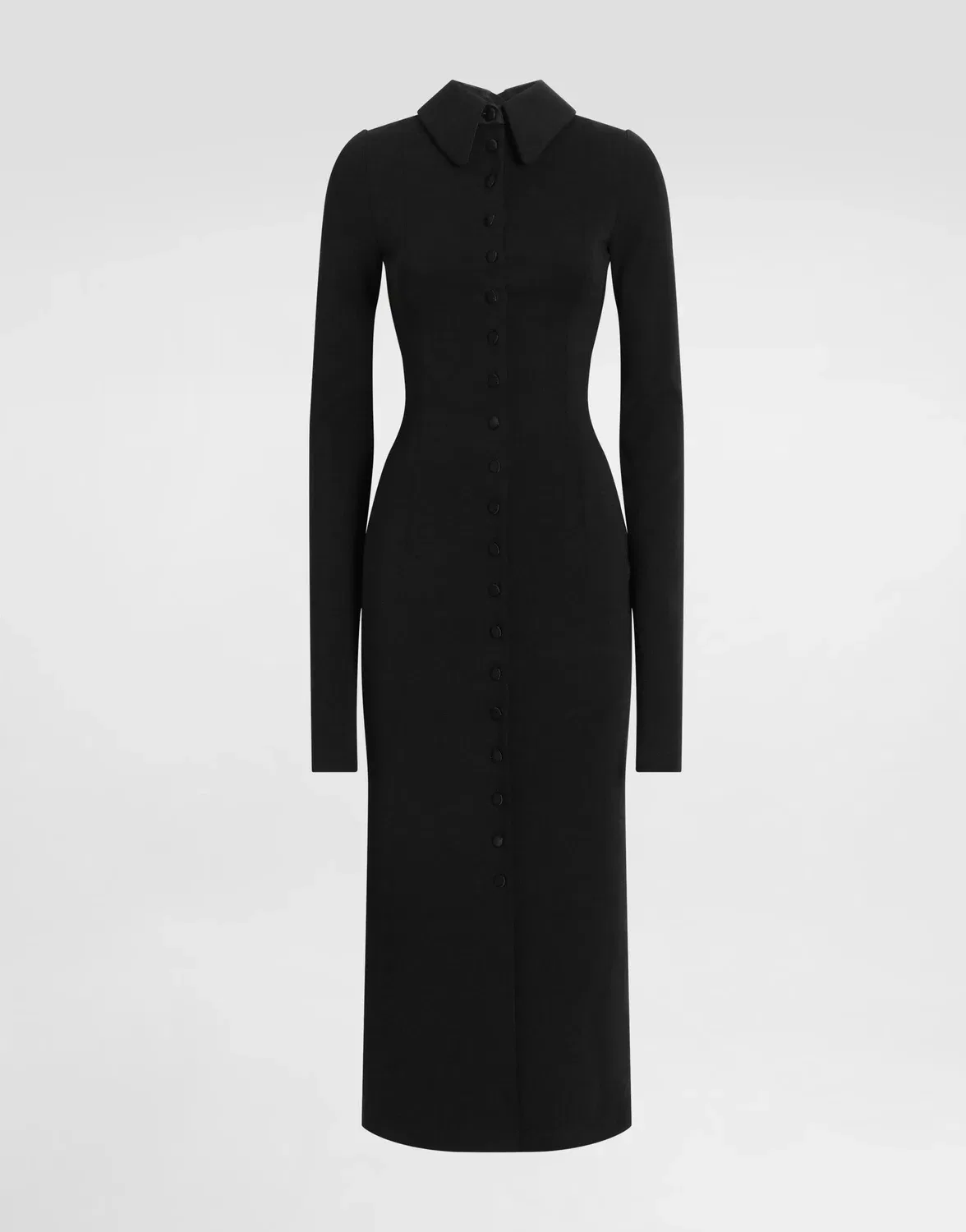 Платье из шерстяного джерси Dolce & Gabbana, черный
