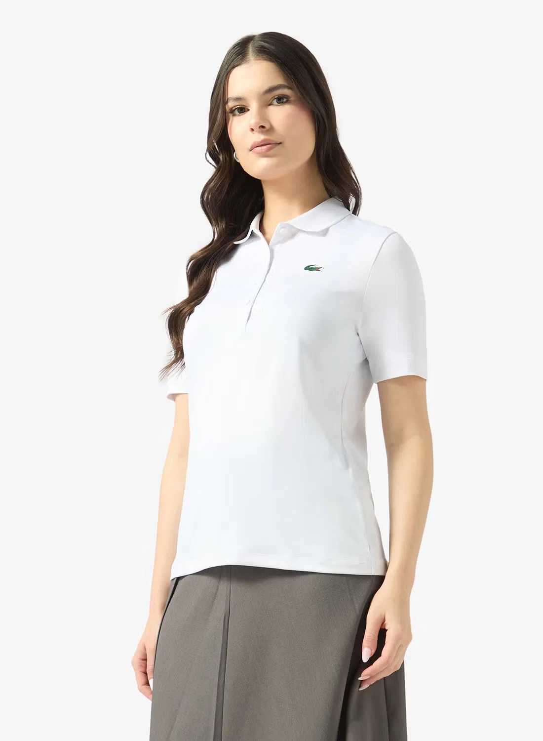 Поло с логотипом, Lacoste, белый