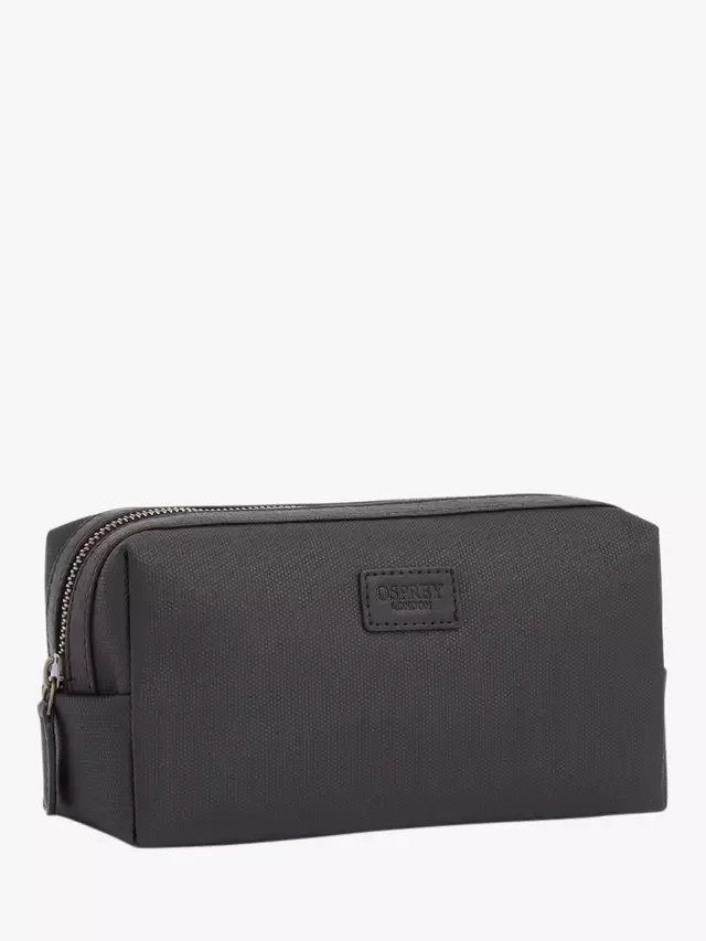 Небольшая косметичка Grantham из вощеного холста и кожи OSPREY LONDON, Black — фото 2