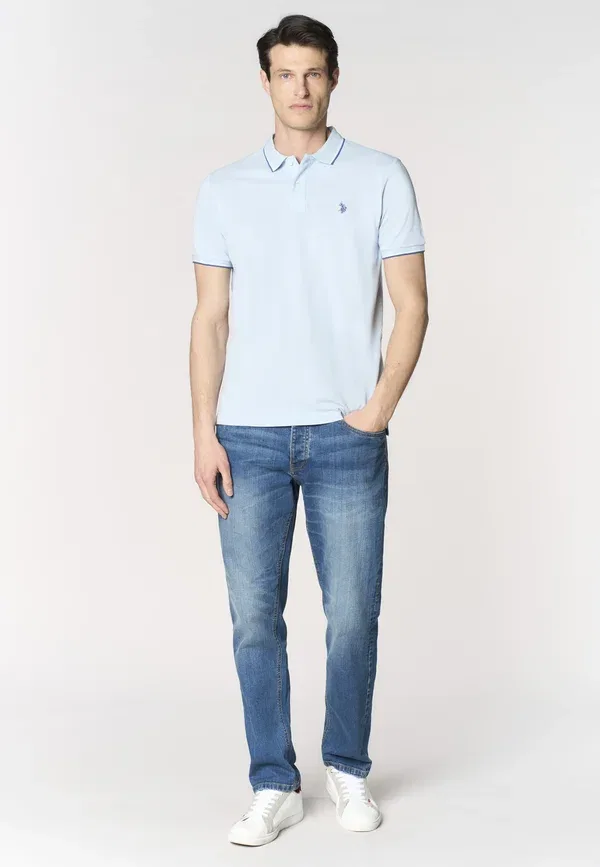 Поло из хлопка пике U.S. Polo Assn., Blu, синий — фото 2